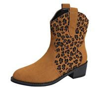 Wide Fit Ankle Boots for Women Womens Chelsea Boots Chunky Heel Shoes for Women Under 30 Side Zipper Shoes Ankle Short Single Ladies Casual Womens Casual Fall (Brown,7)