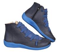 Wide Fit Ankle Boots Women Arch Support Low Heel Fashion Lace Up Zipper Booties Comfortable Soft Sole Orthopedic Shoes Lightweight Vintage Booties