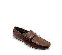 Pegasus Men's Wide Fit Breathable Smart Leather Slip-On Driving Loafers - Soft Leather Shoes with Flexible Sole & Heel Guard Brown 7 UK