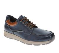 Wide Fit Casual Lace Up Trainers - Navy Size 9