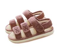 Wide Fit Diabetic Sandals for Women, Adjustable Design, Elderly Indoor Outdoor Non-Slip Breathable for Swollen Feet Women Red 5.5