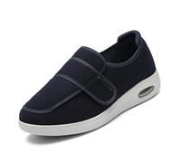 Wide Fit Diabetic Walking Shoes Adjustable Hook Loop Air Cushion Heel | Extra Roomy Toe Box Adjustable Hook Loop Diabetic Walking Shoes Breathable Fabric Upper Air Cushion Heel Non Slip