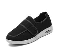 Wide Fit Diabetic Walking Shoes Adjustable Hook Loop Air Cushion Heel | Extra Roomy Toe Box Adjustable Hook Loop Diabetic Walking Shoes Breathable Fabric Upper Air Cushion Heel Non Slip