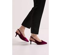 Wide Fit Dova Velvet Slingback Kitten Heel Court Shoes Dorothy Perkins Dark Red 8