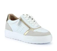 Wide-Fit Dual-Fasten Platform Trainers - White Multi Size 6