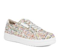 Wide Fit Fabric Zip & Lace Trainers - Multi Size 5
