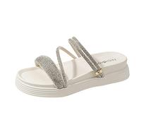 Wide Fit Flat Sandals for Women Beach Sandals 2026 Summer Two Wear Round Nose With Matsutake Sole And External Wear Wedge Women Black Ladies Sandles Size 6 (Beige, 6)