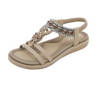 Wide Fit Flat Sandals for Women Summer Sandals Strappy Flower Diamante Low Heel Flat Wedges Soft Floral Comfy Lightweight Holiday Open Toe Cosy Shoescomfortable Dressy Sandals Summer