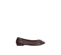 Wide Fit 'Hallo' Leather Ballet Pumps Dune London Burgundy 4