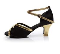 Wide fit Kitten Heels Latin Dance Shoe for Women Low Heels Ballroom Dancing Shoe Open Toe Wedding Evening Kitten Heel Salsa Dance for Girls Chacha Salsa Jazz Sandals Jazz Shoes Size 5 Black 5