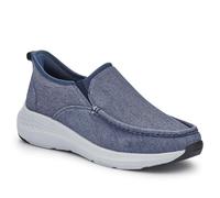 Wide Fit Laceless Slip-On Trainers - Navy Size 9