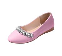 Wide Fit Ladies Loafers Comfortable Slip on Moccasin Slippers Women,Constructed from Genuine Suede Leather These Flat Walking Moccasins Feature Anti Slip Treads for Autumn Park Strolling Pink