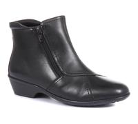 Wide Fit Leather Ankle Boots Pavers Black 1