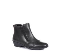 Wide Fit Leather Ankle Boots Pavers Black 6