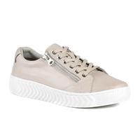 Pavers Wide Womens Wide Fit Leather Breathable Platform Trainers Stone