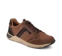 Wide Fit Leather Casual Cushioning Trainers - Brown Size 11