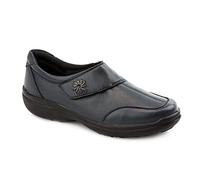 Wide Fit Leather One-Touch-Fasten Monk Shoes - Navy Size 5.5