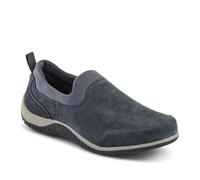 Wide-Fit Leather Slip-On Shoes - Grey Size 6