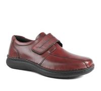 Wide Fit Leather Smart Adjustable Fit Shoes - Bordeaux Size 8