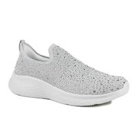 Wide Fit Memory Foam Easy Step in Trainers - Grey Size 7