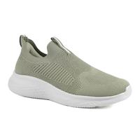 Wide Fit Memory Foam Easy Step in Trainers - Khaki Size 7