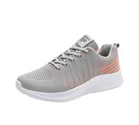 Wide Fit Mesh Lace Up Mens Trainers Lightweight - Soft Running Shoes for Men Non Slip Athletic Sneakers Breathable Walking Trainers Comfortable Memory Foam Sneakers Soft Sole Fitness Footwear Red