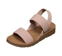 Wide Fit Sandals for Women Comfortable Ankle Strap Elastic Straps Slide Sspadrille Flat Sole Non-slip Platform Shoes Slingback Plantar Fasciitis Orthopedic Slippers Slip on Open Toe Sandals