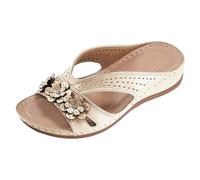 Wide Fit Sandals For Women Ladies Open Toe Wedge Slippers Arch Support Sandals For Swollen Feet House Slippers Shoes Anti Slip Shower Slides Comfortable Slip On Slipper Summer Beach Shoes