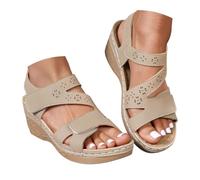 wide fit sandals for women Wedge Open Toe Hook And Loop | Ankle Strap Orthopedic Comfort Arch Support Summer Ladies Shoes Walking Outdoor Sport