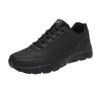 Wide fit Shoes for Men Real Lather,high top Black Sneakers Men Low-top