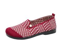 Wide Fit Shoes Womens Ladies Navy Loafers Ladies Casual Shoes for Women Women's Cloth Spring and Autumn New Retro Soft Bottom Non Slip Flat Bottom Middle Mother Comfortable Casual Sew Womens Sandals