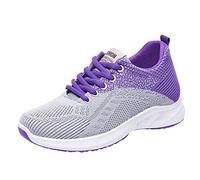Wide fit Shoes Womens Womens Trainers Wide Fit Wedge Trainers Breathable Mesh Orthopedic Sneakers Casual Low Top Cushion Running Shoes Soft Arch Support subscriptions+on+My+Account Purple 6.5