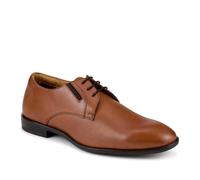 Wide Fit Smart Leather Lace-Up Shoes - Tan Size 11
