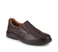 Wide Fit Smart Leather Slip-On Shoes - Brown Size 12