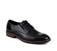 Wide Fit Smart Leather Toe-Cap Shoes - Black Size 11