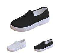 Wide Fit Soft Canvas Shoes for Women,Women's Flat Soft Lightweight Footwear