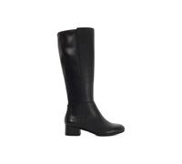 Dune Tayla Wide Fit Leather Knee High Boots, Black