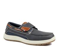 Wide Fit Touch Fasten Casual Shoes - Navy Size 12