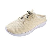 Wide fit Trainers for Women Orthopaedic Shoes Ladies Fashion Solid Color Breathable Mesh Lightweight Flat Casual Orthopedic Tennis Trainers Lightweight Non Slip Wedge Nurses Shoe White 6.5