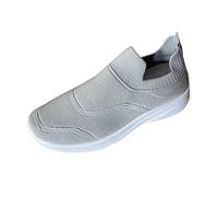 Wide Fit Trainers Ladies Walking Shoes Womens Leisure Summer Sport Shoes Running Breathable Fashion for Student and Teenagers Womens Sneakers Size 5 Wide Fitting Walking (Grey,5)