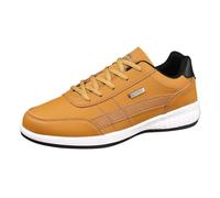 Wide fit Trainers Mens Casual Shoes UK Wide Fit Wedge Trainers Lightweight Non Slip Running Sneakers Comfortable Arch Support Orthopedic Trainer Slip on Brown Leather Shoes Men Brown 7.5