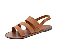 Wide Fit Wedge Sandals Arch Support Women Orthotic Summer Women's Sandals Fish Mouth Style Large Size Over Round Toe Flat Sole Ankle Strap Casual Tan With Heels Womens Flat (Brown 5 5)