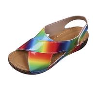 Wide Fit Wedge Sandals for Women Comfortable Arch Support Walking Sandals Generico Sandali Donna Estive Ortopedici Con Sportivi Scarpe Antiscivolo Sandalo Comodi Ladies Sandal Size 4.5