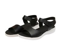 Wide Fit Wedge Sandals for Women UK Comfortable Arch Support Beach Sandals Ladies Casual Paste Flat Roman Shoes Summer Fashion Ladies Sandal Size 4