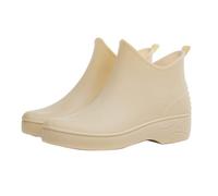 Wide Fit Wellies Women Waterproof Womens Boots Huntress Gloss Boots Women's Rain Slip Casual Shoes Short Ankle Outdoor Casual Shoes Pug Rain for (Beige,5)