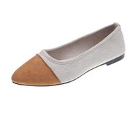 Wide Fit Women's Loafers Comfortable Slip on Ladies Moccasin Shoes,Supporting Autumn Commutes and Weekend Touring Genuine Leather Slip On Loafers Feature Shock Absorbing Rubber Bases Brown