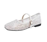 Wide Fit Women's Loafers & Moccasins Comfort Flat Womens Moccasin Shoes,Supporting Autumn Commutes and Weekend Touring Genuine Leather Slip On Loafers Feature Shock Absorbing Rubber Bases White