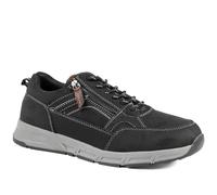 Wide Fit Zip & Lace Fasten Casual Trainers - Black Size 10