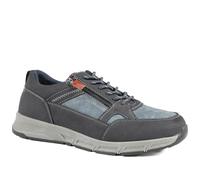 Pavers Wide Mens Wide Fit Zip & Lace Fasten Casual Trainers Navy Size 12
