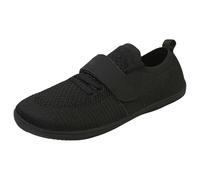 Wide Fitting Shoes for Women UK Women's Barefoot Walking Wide Toe Box Zero Drop Minimalist Sneakers Knit Dressy Shoes Lightweight Flat Knit Shoes 3.5 Sales Clearance A01_ Black